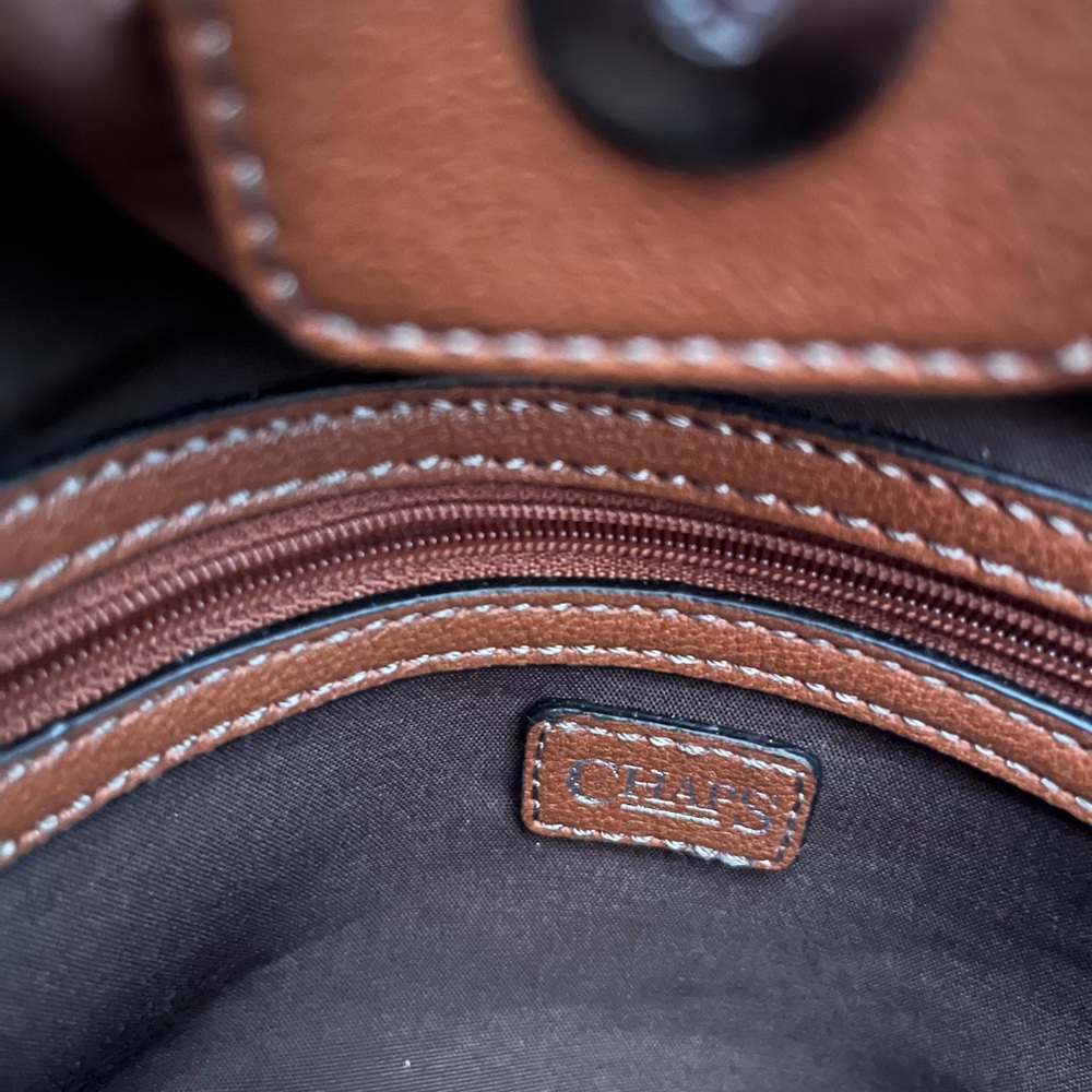 Chaps Chic Brown Tote Bag with Front Pocket - Picture 7 of 7